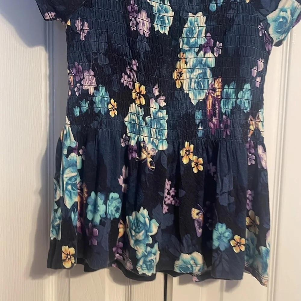 Justice floral cap sleeve shirt kids size 12 NWOT